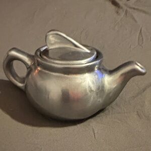 Vintage Hall Silver Glazed Ceramic Teapot